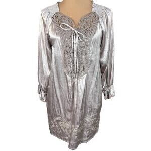 Tasha Polizzi Collection Champagne Eyelet Lace‎ Mini Dress Small